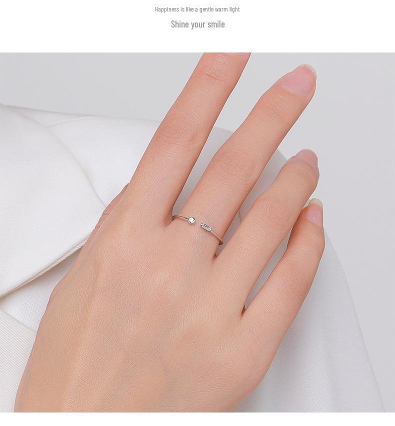 Регулируемое кольцо из стерлингового серебра S925 с микроинкрустацией цирконами - Стильное, Простое, Не тускнеет, Идеально для законодателей моды