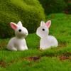 10Pcs Cute Mini Luminous Resin Rabbits Ornament Glow In The Dark Miniature Figures Rabbit Micro Landscape Dollhouse Decoration