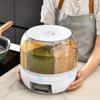 Grains Separate Storage Box Sealed Rotating Rice Bucket Home Insect Damp Proof Rice Storage Tank L 27x27cm 10.6x10.6in