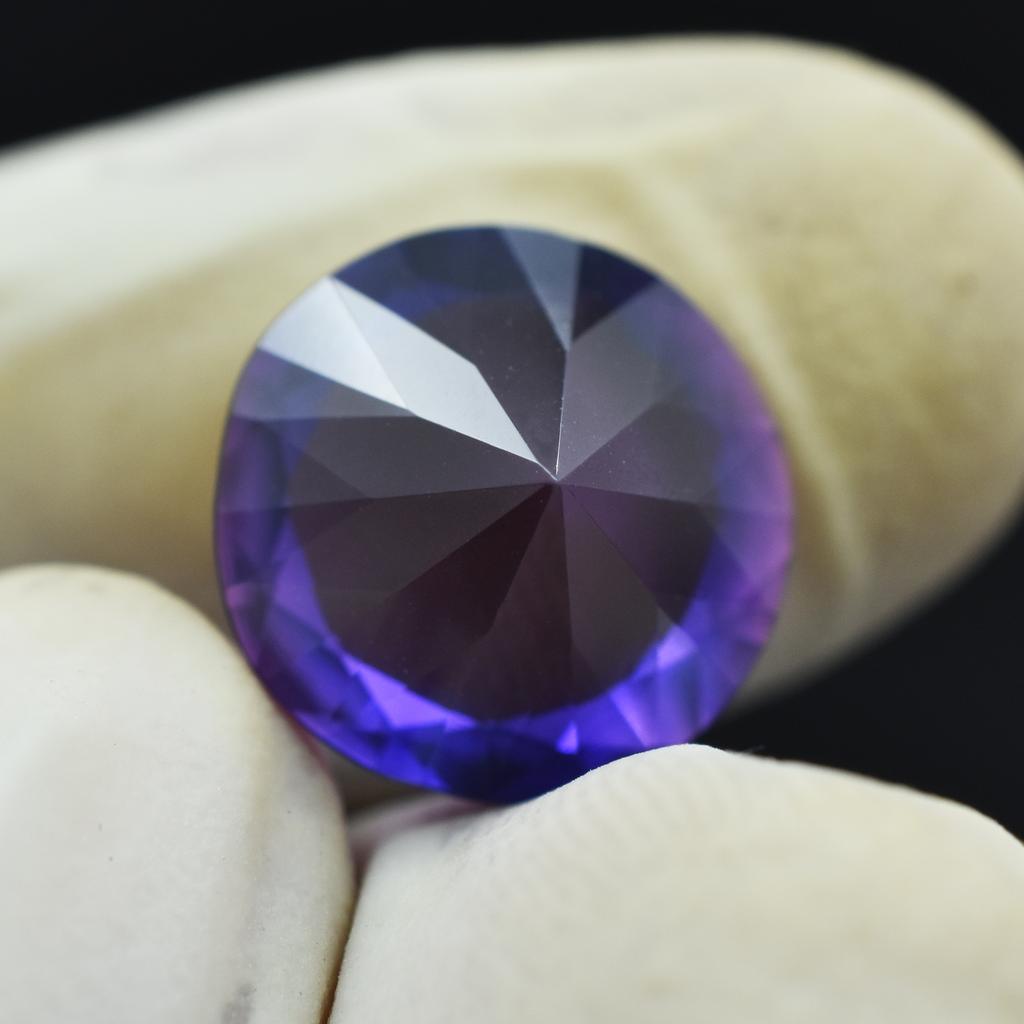 Natural Purple Tanzanite Loose Gemstone Round Cut 9.55 ct for Jewelry Making and Gem Collections