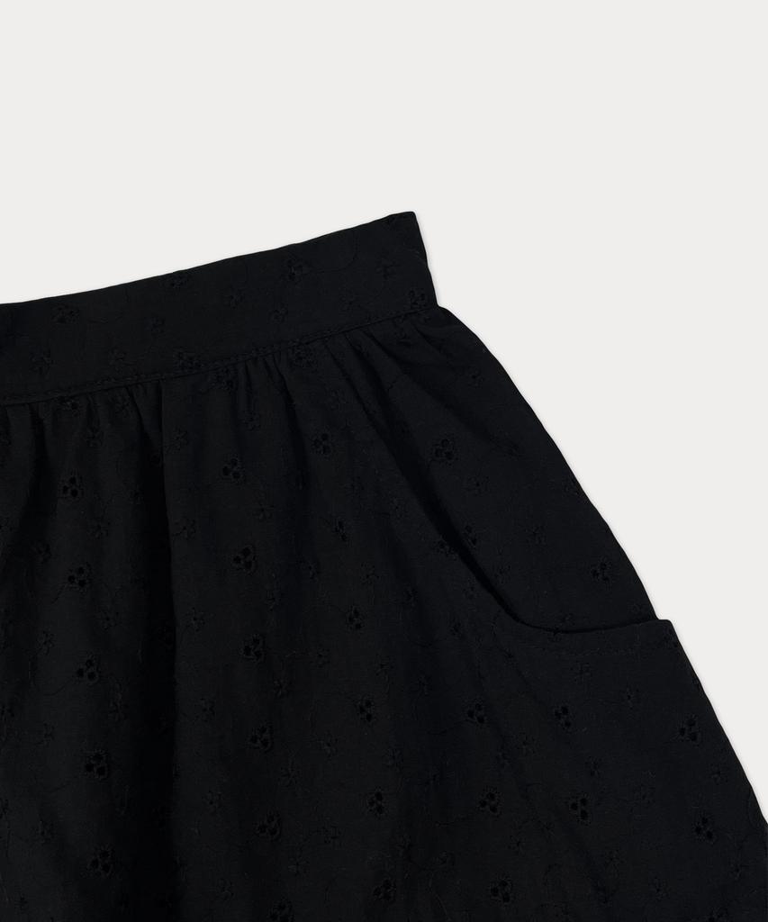 Sseomweeobeoteo Floral Ribbon Cancan Skirt - Black