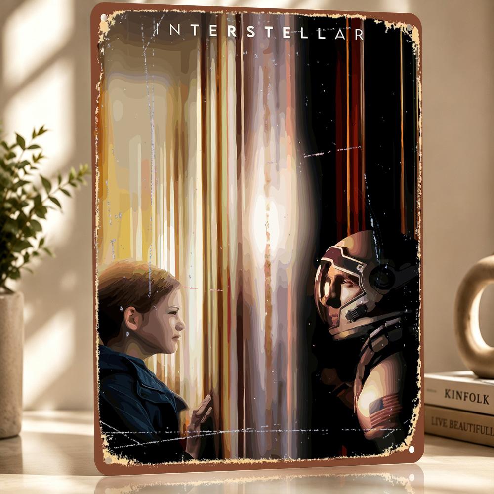 Interstellar Movie Art Poster Retro D Printed Metal Signs Customized Wall Hanging Gift for Bar Accessories Bedroom Decoration