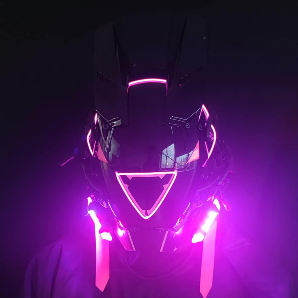 Unisex punk mask, LED triangle light mask, perfect cosplay accessory for Halloween parties and music festivals