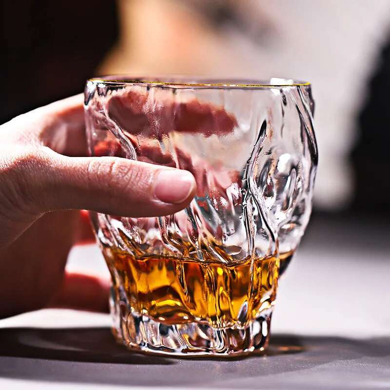 Japan Creative Irregular Whiskey Glass Bark Art Whisky Tumbler Wine Glasses Twisted Tree Design Party Water Coffee Cup Teacup