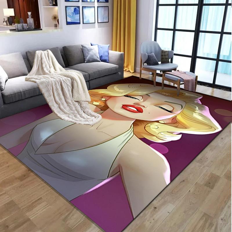 Marilyn Monroe Pattern Rug, Indoor/Outdoor Mat, for Picnic, Gameroom, Bedroom, Office, Living Room, Home Decor Carpet, Birthday Gift
