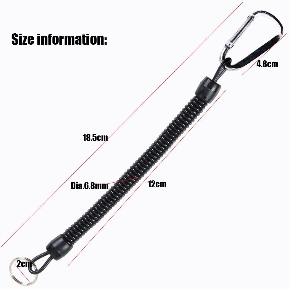 Camping Portable Fishing Lanyards Spring Elastic Rope Camping Carabiner Anti-lost Phone Keychain