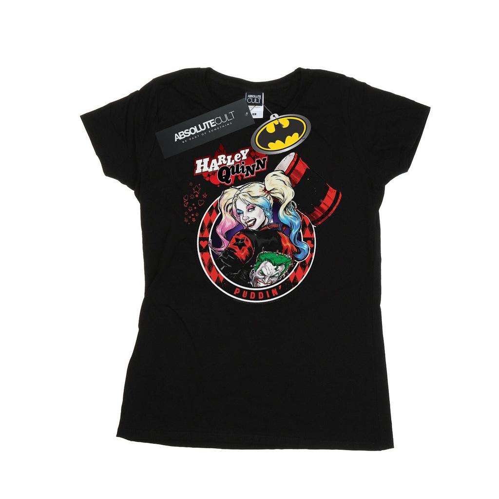 DC Comics Womens/Ladies Harley Quinn Joker Patch Cotton T-Shirt