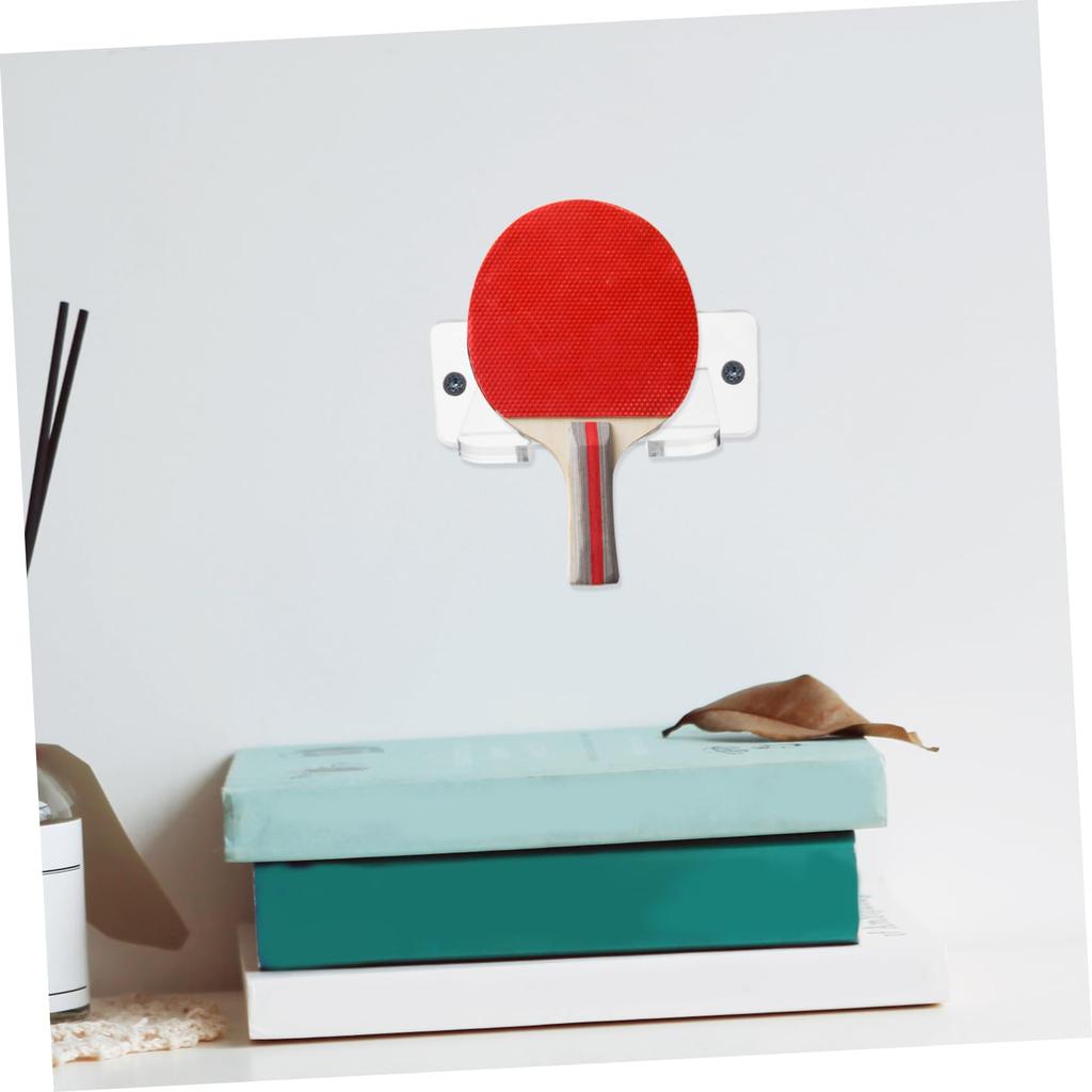 LIOOBO Ping Pong Racket Bat Storage with Clear Acrylic Display Stand for Space Saving Wall-Mounted Rack/Tennis