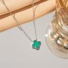 Lucky Clover Necklace Pendant Titanium Steel Light Luxury Trendy Double Sided Beimu Design Clavicle Necklace Jewelry
