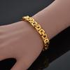 Newest 316L Stainless Steel Bracelet Men Wholesale Wristband 8mm Gold Color Male Hand Chain Link Bracelet Hip Hop Jewelry