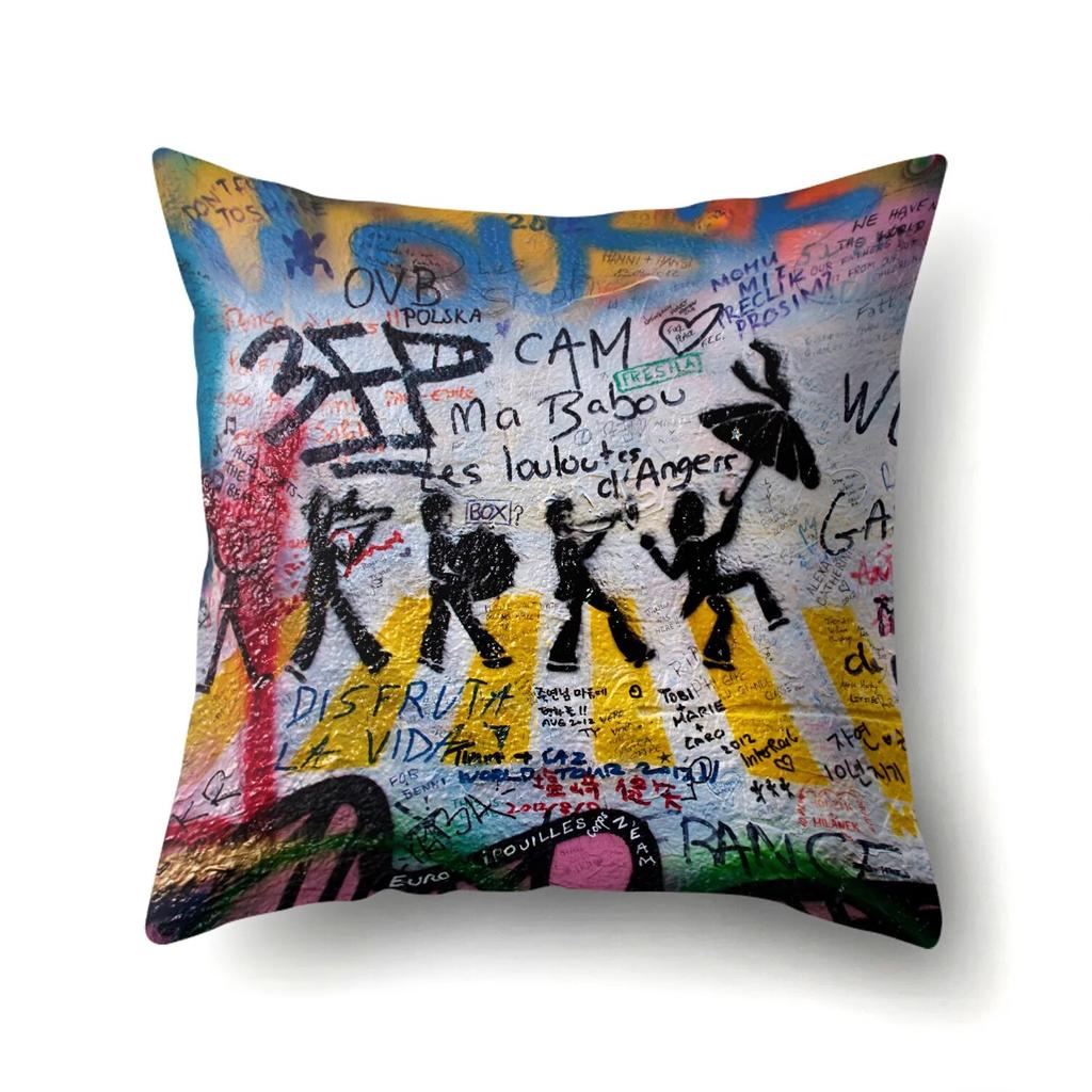 Наволочка с граффити, офисная наволочка для гостиной, поясничная подушка