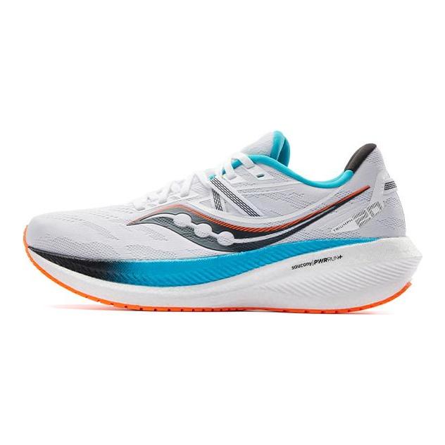 SAUCONY Triumph 20 Амортизирующие Нескользящие Легкие Низкие Тренировочные Беговые Кроссовки Унисекс Белый Синий Оранжевый S20759-185