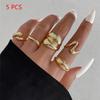 1Set Vintage Metal Rings For Women Men Gift Personalized Punk Hip Hop Irregular Exaggerated Knuckle Joint Rings