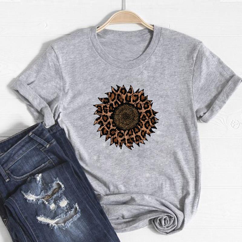 (Asian Size)Clothing Flower Vintage Trend Lovely Casual Short Sleeve Tee Top Fashion T Shirt Women Print Lady Female Graphic T-shirt