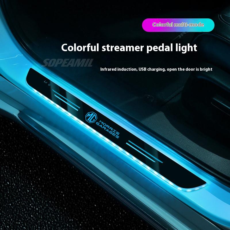 Wireless LED Car Door Threshold Welcome Pedal Light Mood lamp For MG ZS HS ES5 MG4 EV Electric MG S5 EV MG3 MG5 MG6 MG7 ONE EZS edw6