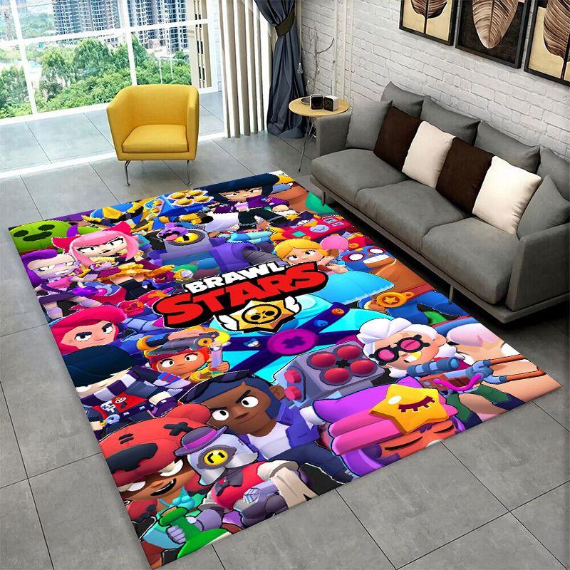 Cartoon B-Brawl Game Non-Slip Area Rug for Living Room,Bedroom,Playroom,Soft Carpet Floor Mat Home Decor Rug Room Gift