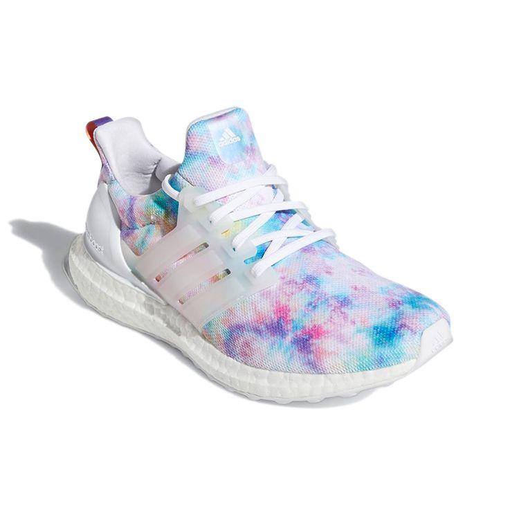 adidas Женские кроссовки UltraBoost 4.0 DNA Tie-Dye, разноцветные, облачно-белые, с розовым оттенком, GZ7098