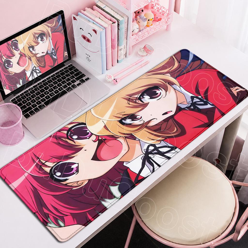 Non-Slip Rubber Base Mouse Mat Large Laptop Desktop Keyboard Carpet Hot Anime Toradora Kawaii Girl Taiga Aisaka Mousepad 90x40cm