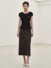 NOUVE Cap Sleeve Button T-Shirt - Black