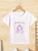Colorful Unicorn Birthday TShirt My 2nd 3rd 4th 5year old Birthday Girls Clothing Summer Casual Short Sleeved Tshirt Tops