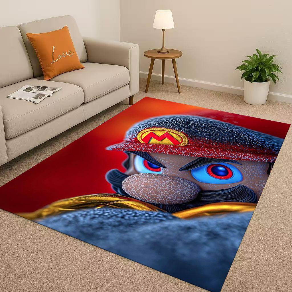 3D MINISO Mario Game Cartoon Christmas Gift Living Room Non-Slip Area Rug Carpet for Bedroom Playroom Sofa,Home Decor Doormat