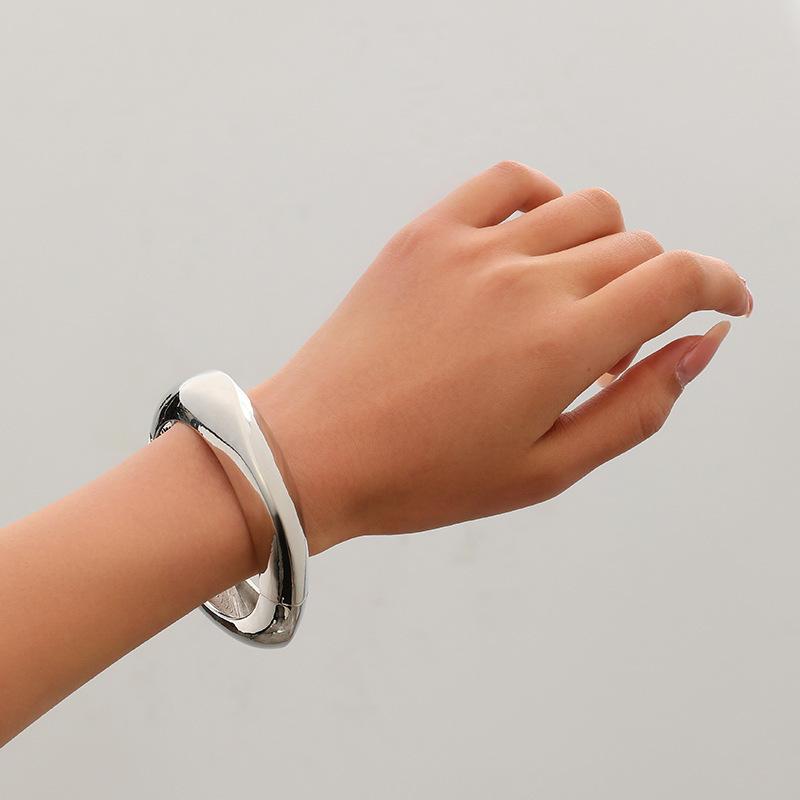 Браслет INS Минималистичный Неправильная Волна Ювелирные Изделия Металлический Глянцевый Браслет Женские Ювелирные Изделия