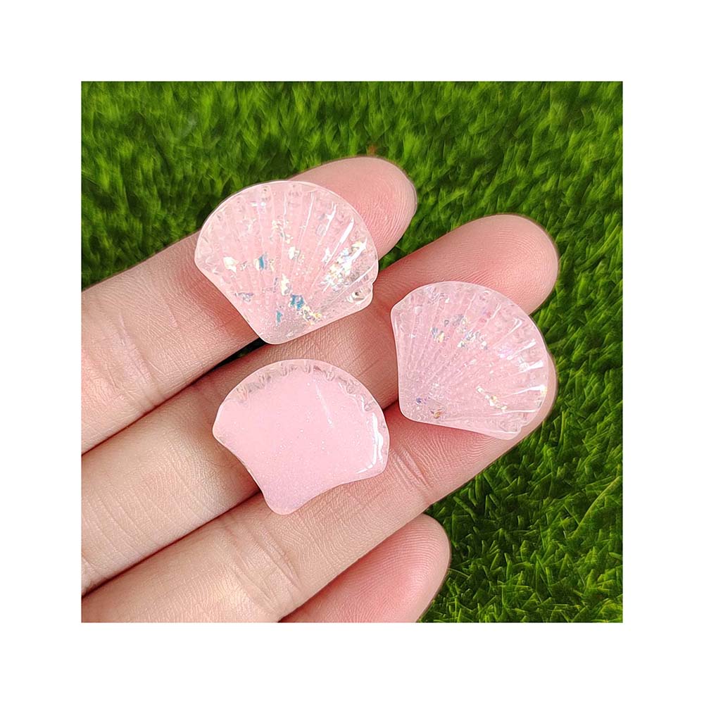 Glitter Resin Crystal Shell Flatback Rhinestone Scrapbook Embellishment DIY Wedding Appliques Crafts Supplies