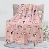 Cute Cat Kawaii Animal Design Flannel Throw Blanket Lightweight Warm Cozy Gifts for Kid and Adults Gift Suitable Couch Bed Chair