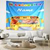 Custom Name CoComelon Print Tapestry, Backdrop, Easy Setup, Ideal for Bedroom, Office & Living Room, with Aesthetic Wall Hanging Decor.