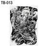 Large Black Men Women Waterproof Body Art Full Back Temporary Tattoo Stickers