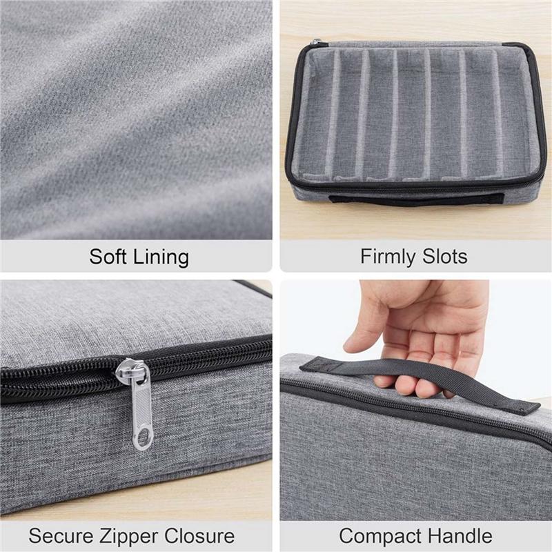 AT05-Portable Eyeglasses Storage Box With Adjustable Slot For Multiple Pairs, Travel Sunglasses Organizer Case For Men Women