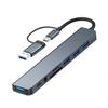 8in1 USB C Hub 4 USB Ports 1 USB-C Jack TF/SD Card Reader 3.5mm Audio Output for MacBook pro iPad pro 15 Laptop