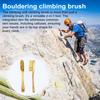 Rock Climbing Brush with Wooden Long Handle Thick Boar Bristles Portable Indoor Outdoor Climbing Bouldering Brush Cleaning Tool