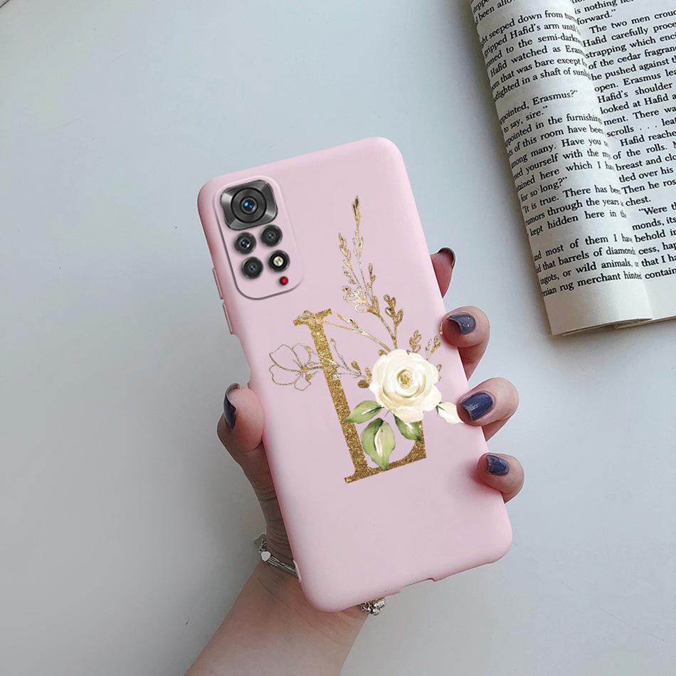 Чехол для Xiaomi Redmi Note 11 Pro Роскошный Чехол с Именем Буквой Алфавита для Телефона для Xiaomi Redmi Note 11 11S Note11 Pro 5G Чехол