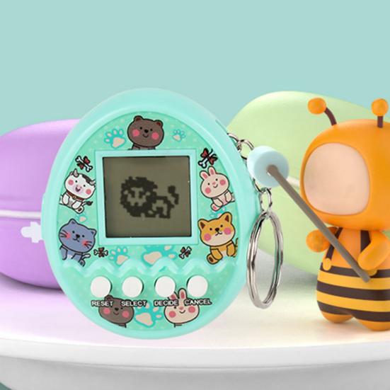Игрушка для игровой консоли Электронные домашние животные Игровые игрушки с мультяшным принтом Портативные игрушки на батарейках Виртуальные цифровые пиксельные животные Игрушки для детей Детский брелок-игрушка