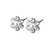LOKUMI Earrings Made In Japan Pt900 Platinum Post Hypoallergenic Flower Pearl Platinum Simple Small Petite Small Popular Nickel Free Bijou Flower Stud