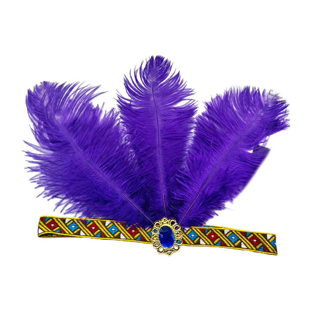 Feather Flapper Headbands Mardi Gras Prom Dancer Headpiece for Party Carnivals Celebrations Headwear Hair Styling