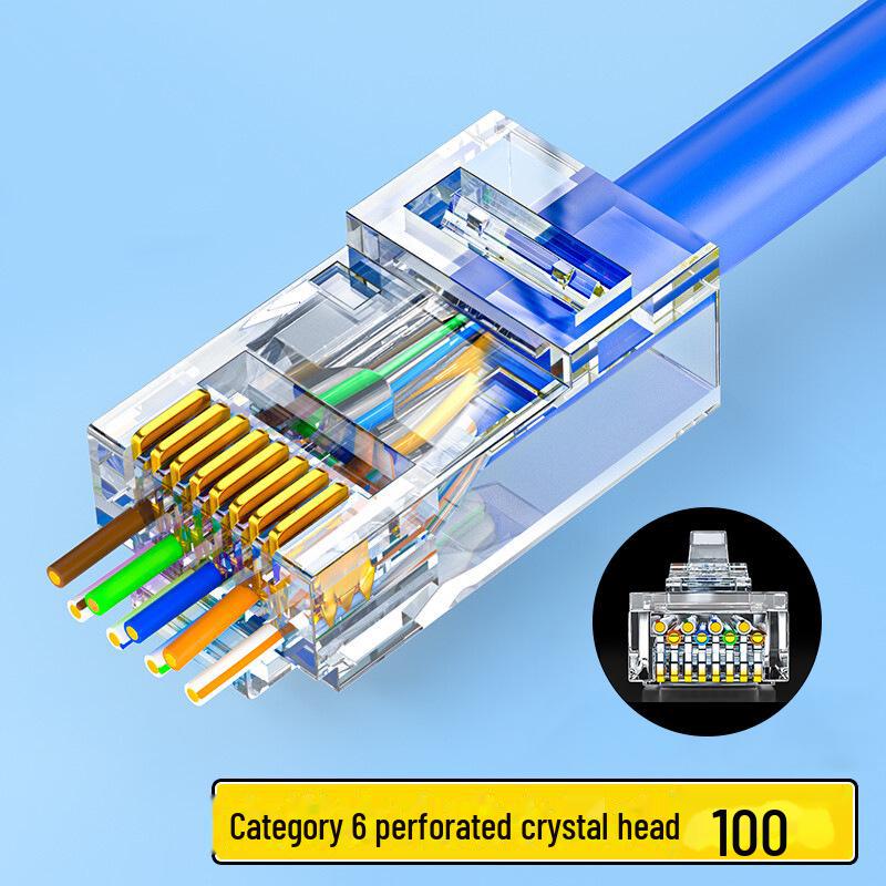 Металлический экранированный проходной коннектор RJ45 для кабелей Cat 5, 6, 7