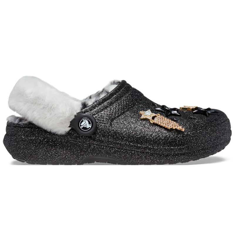 Crocs Клоги Disco Classic Lined Disco Glitter Унисекс 'Черный Белый'
