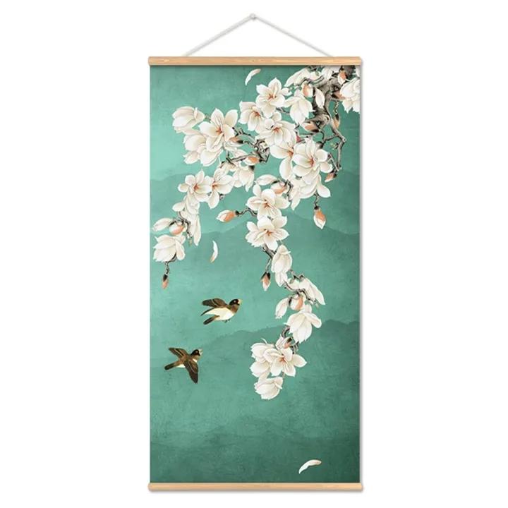 Винтажное китайское искусство Цветение сливы Птица Холст Картина Пейзаж Чернила Картины Холст HD Плакаты Домашний Декор в гостиную Безрамное