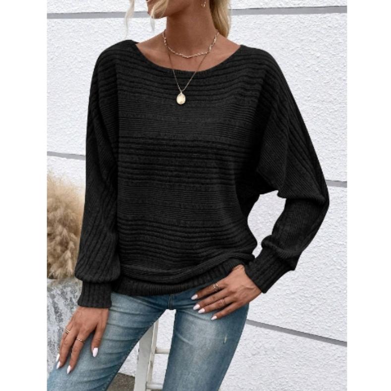 Женский повседневный свитер с рукавами «летучая мышь» свободного кроя и удобные топы