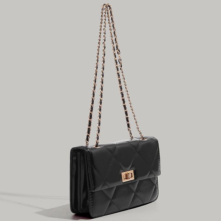 Сумка-цепочка с ромбовидным узором High Sense 2025 Новая модная маленькая квадратная сумка Миноритарная универсальная сумка через плечо Повседневная сумка на плечо