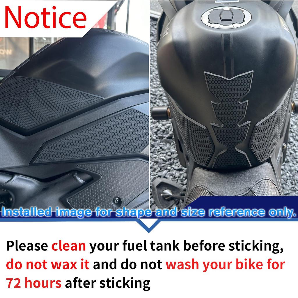 SHINKXMT Motorcycle Fuel Tank Pad Kit, Gas Tank Rubber Protector Pad for Kawasaki Ninja ZX4RR (2023-2024), Knee Grip Traction Pads