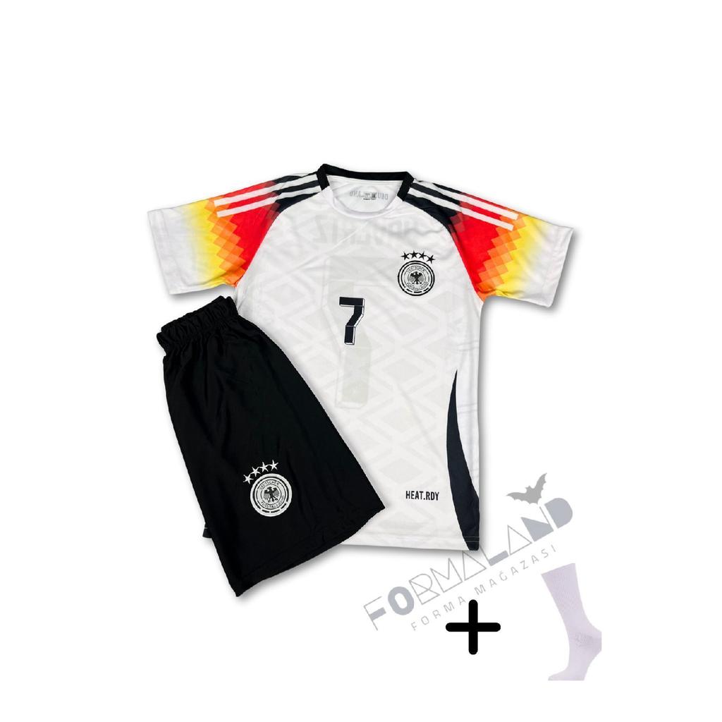 Белая детская майка Kai Havertz нового сезона 2024/25, Германия (джерси-шорты-носки-браслет) Набор из 4 шт.