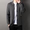 Весенне-осенний мужской вязаный свитер, мужской модный кардиган с лацканами в стиле кэжуал