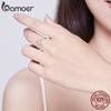 Bamoer Retro Pattern Cross Adjustable Finger Ring for Women 925 Sterling Silver Vintage Flower Rings