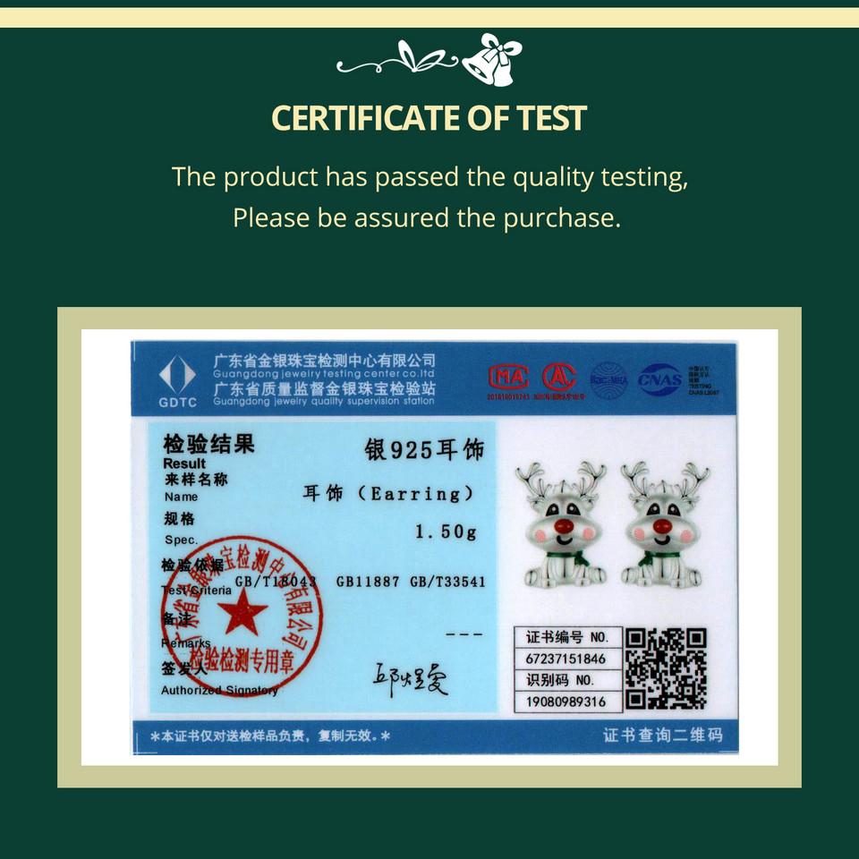 BAMOER стерлингового серебра 925 пробы милые серьги-гвоздики с оленями для женщин вечерние рождественские ювелирные украшения подарок