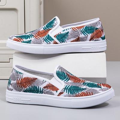 Женские туфли из парусины с низким верхом, дышащие и повседневные летом, туфли из ткани One Foot