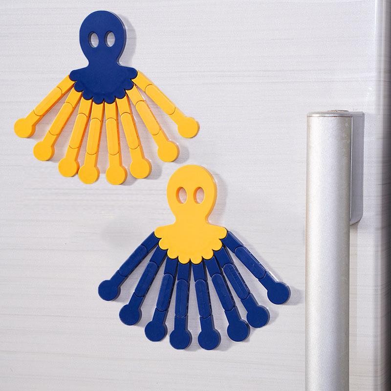 2 шт. Креативные и забавные гибкие и универсальные магниты на холодильник в виде осьминога Милый магнит на холодильник Магнит для записок Декоративный