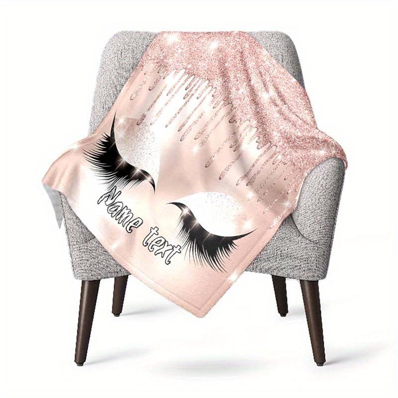 Eyelashes Customize Your Name Outdoor Blanket Suitable For All Seasons Comfortable And Warm Soft Blanket Suitable For Travel Gifts For Relatives And